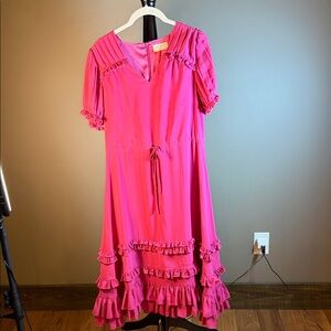 Rachel Parcell Hot Pink Ruffle Maxi Dress